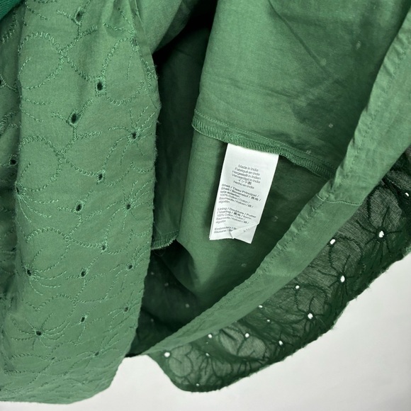 J. Crew Dress Eyelet Mini Shirt Dress Womens 4 Spring Kelly Long Sleeve 2024 - Picture 7 of 11